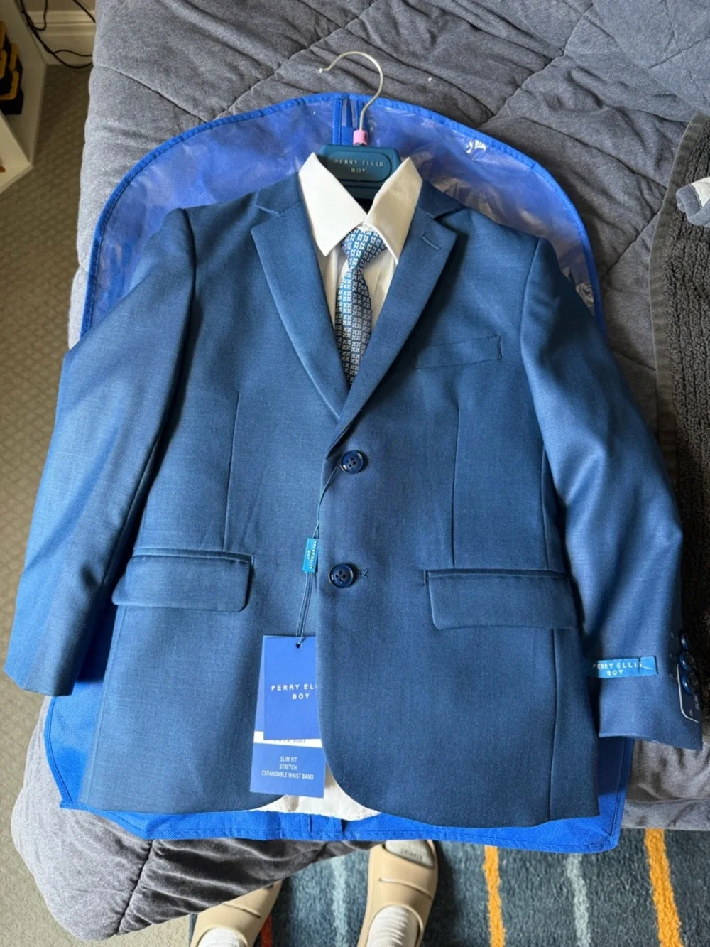 Perry Ellis Boy Blue Suit Set - Picture 2 of 3